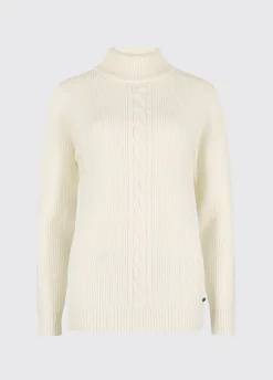 Lennon Women's sweater with mock neck - Chalk