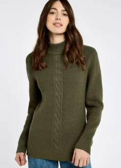 Lennon Women's sweater with mock neck - Dusky Green