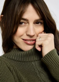Lennon Women's sweater with mock neck - Dusky Green