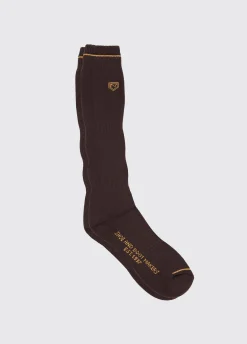 Long Mens Boot Socks - Brown