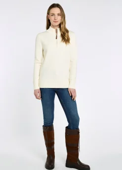 Markham Women's zip neck sweater - Chalk