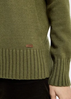 Markham Women's zip neck sweater - Dusky Green