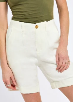 Maryland Women’s Linen Shorts - White