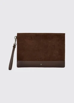 Millymount Ladies Suede Clutch - Cigar
