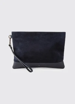 Millymount Ladies Suede Clutch - French Navy