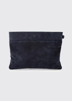 Millymount Ladies Suede Clutch - French Navy