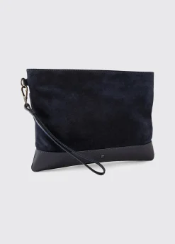 Millymount Ladies Suede Clutch - French Navy