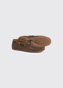 Neptune Ladies Soft Leather Deck Shoe - Cafe
