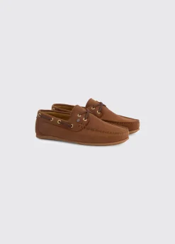 Neptune Ladies Soft Leather Deck Shoe - Caramel