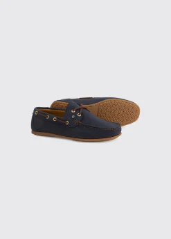 Neptune Ladies Soft Leather Deck Shoe - Navy