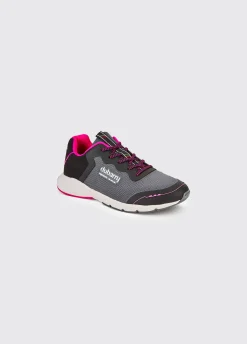 Palermo Ladies Lightweight Sporty Trainer - Steel/Cerise