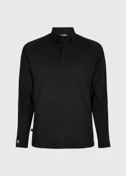 Piraeus Men's Long Sleeve Technical Polo - Black