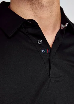 Piraeus Men's Long Sleeve Technical Polo - Black