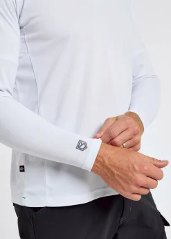 Piraeus Men's Long Sleeve Technical Polo - White