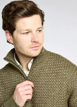 Power Men's Zip neck sweater - Dusky Green