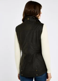 Rathsallagh Women's wax cotton gilet - Verdigris