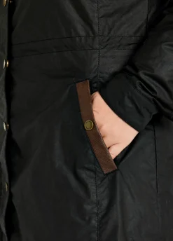 Redington Ladies Long Wax Coat - Black