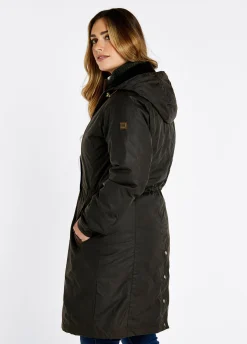 Redington Ladies Long Wax Coat - Verdigris
