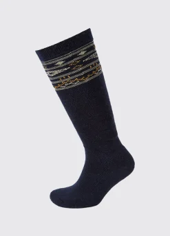 Rolestown Fair Isle Alpaca socks - Navy
