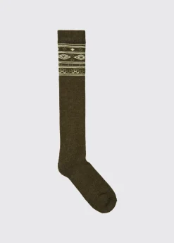 Rolestown Fair Isle Alpaca socks - Olive