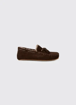 Rosslare Women's Moccasin Slipper - Cigar