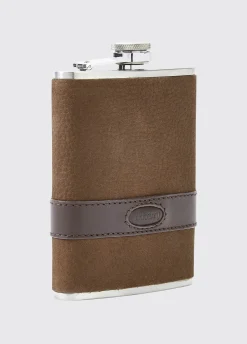 Rugby Mens Hipflask - Walnut
