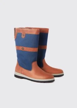 Shamrock Ladies Sailing Boot - Navy/Brown
