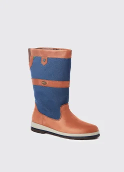 Shamrock Ladies Sailing Boot - Navy/Brown