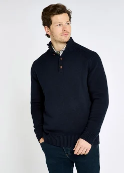 Shields Men’s button neck knit - Navy