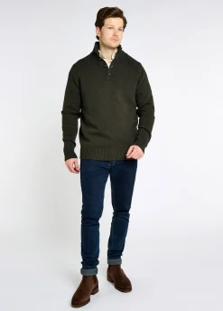 Shields Men’s button neck knit - Olive
