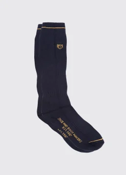 Short Mens Boot Socks - Navy