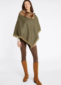 Silverfir Women's Tweed Poncho - Thistle
