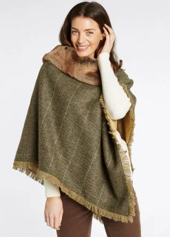 Silverfir Women's Tweed Poncho - Thistle