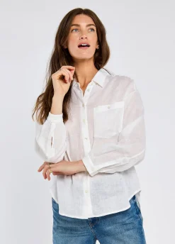 Silvergrass Women’s Relaxed Linen Shirt - White